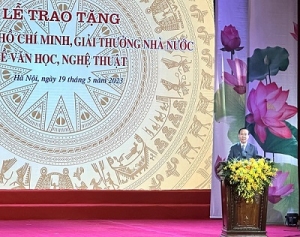 Chủ tịch nước Võ Văn Thưởng phát biểu tại Lễ trao tặng giải thưởng. Ảnh: VGP/Diệp Anh