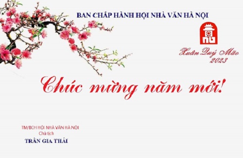 Thiếp Chúc mừng năm mới của BCH Hội Nhà văn Hà Nội