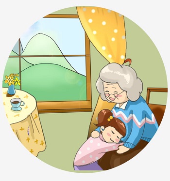 pngtree grandmother and granddaughter feelings of love cartoon illustration warmth grandmother and png image 350773